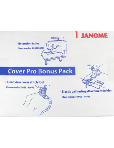 Uitbreidingsset voor tafel, voet voor blinde zoom en elastiekgeleider Janome