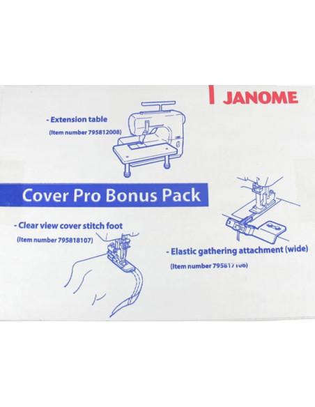 Uitbreidingsset voor tafel, voet voor blinde zoom en elastiekgeleider Janome