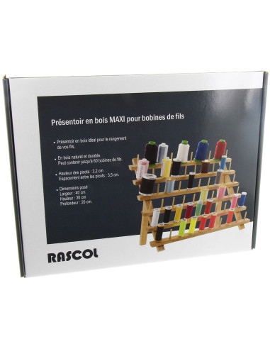 Houten display voor 60 klosjes garen