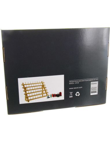 Houten display voor 60 klosjes garen