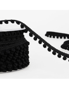 Mini pomponband - Zwart