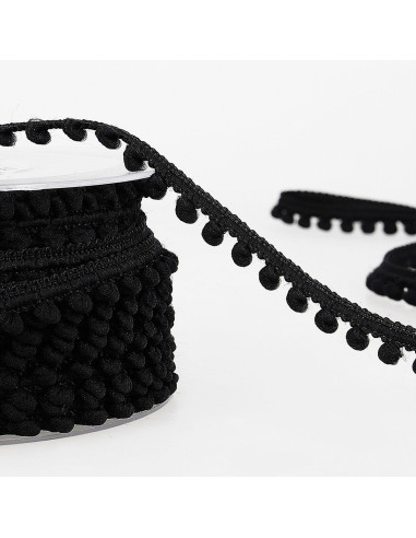 Mini pomponband - Zwart