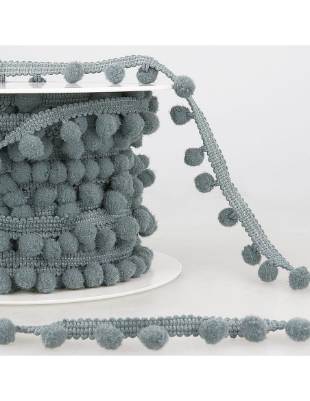 Gallon grote pompons - Lichtgrijs
