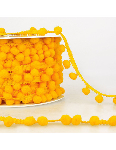 Gallon grote pompons - Geel