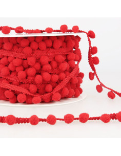 Gallon grote pompons - Rood