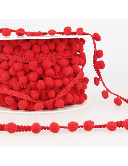 Gallon grote pompons - Rood