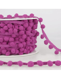 Gallon grote pompons - Paars
