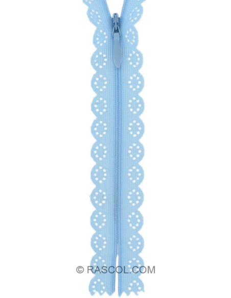 Onzichtbare ritssluiting Kant - Babyblauw