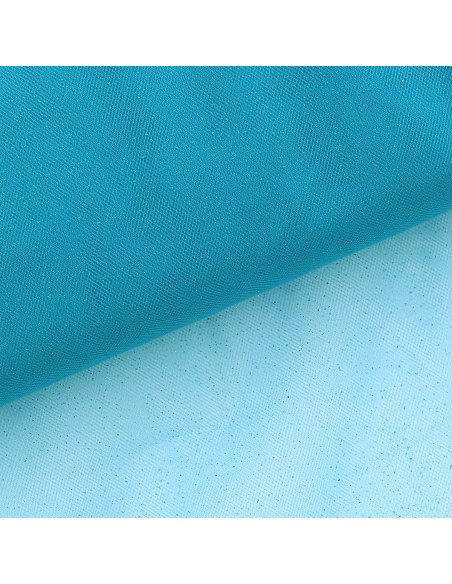 Glitter tule - Turkoois blauw