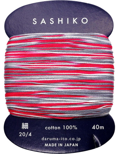 Daruma Kasuri sashiko-garen meerkleurig 3 kleuren 40 m