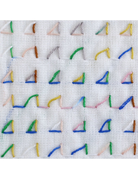 Daruma Kasuri sashiko-garen multicolor 8 kleuren 40 m