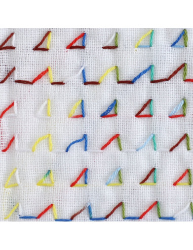 Daruma Kasuri sashiko-garen multicolor 8 kleuren 40 m