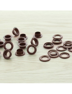 Zak van 100 oogjes met ringen 8 mm - Koper