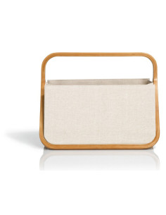 Canvas en natuurlijke bamboe tas M 2