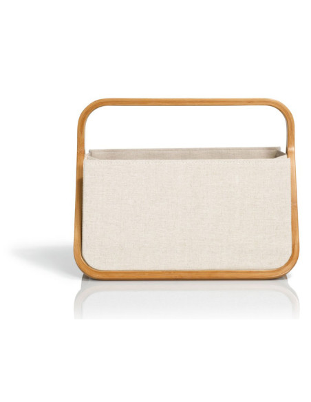 Canvas en natuurlijke bamboe tas M