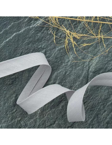 Biasband van polycotton - Meeuwengrijs