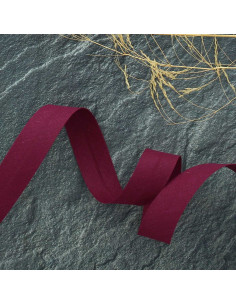Biasband van polycotton - Wijnrood