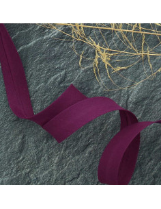 Biasband van polycotton - Pruimkleurig