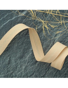 Biasband van polycotton - Beige kasjmier