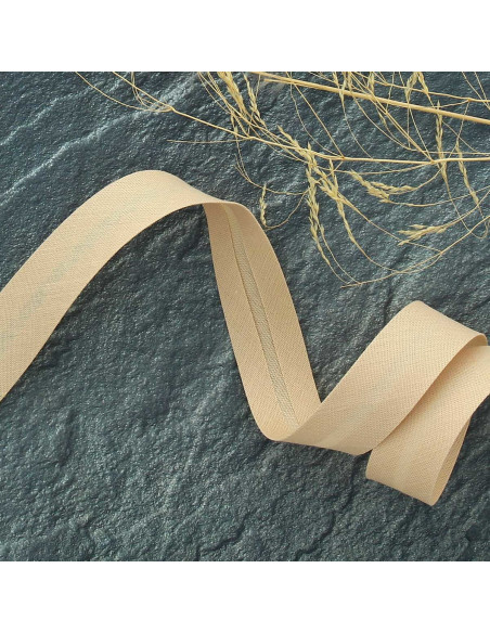 Biasband van polycotton - Beige kasjmier