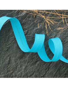 Biasband van polycotton - Caraïbisch blauw