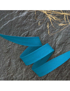 Biasband van polycotton - Pauwblauw