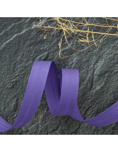 Lichtpaarse polycotton biaisband