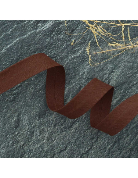 Biasband van polycotton - Donkerbruin