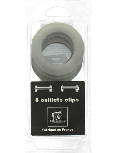 Set van 8 gordijnringen Ø44 mm - Mat - Linnen