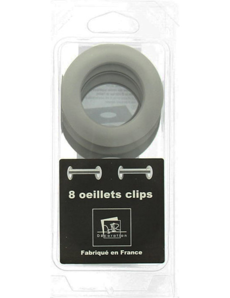 Set van 8 gordijnringen Ø44 mm - Mat - Linnen
