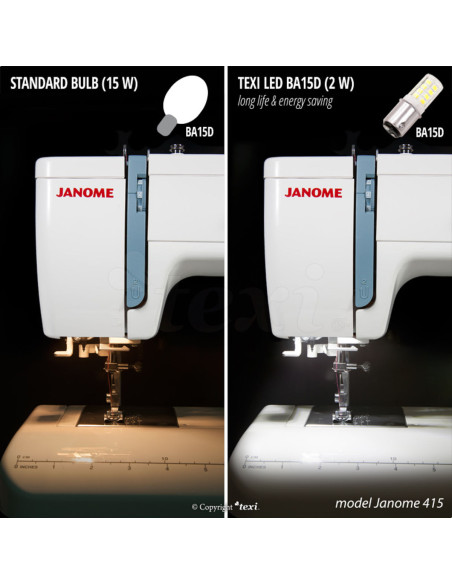 LED-bajonetlamp voor naaimachine
