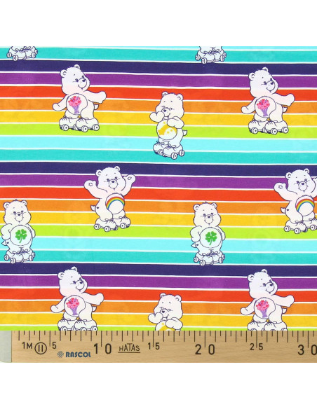 Care Bears jersey stof - Regenboog