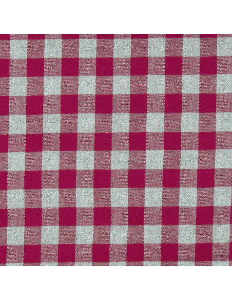 Flanellen stof met grote ruiten - Rood en grijs