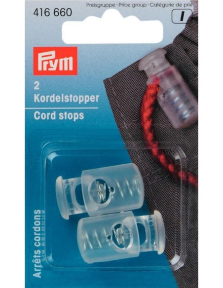 Plastic koordstoppers met 1 gat - Transparant