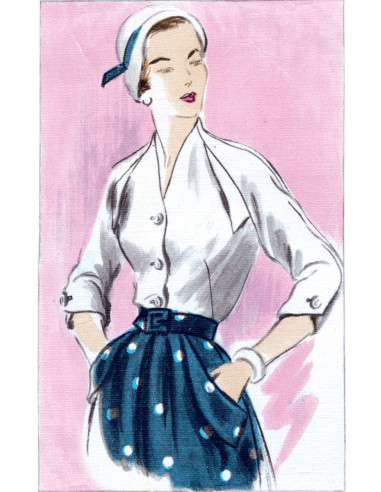 Blousepatroon, rok en riem - Vogue 1863