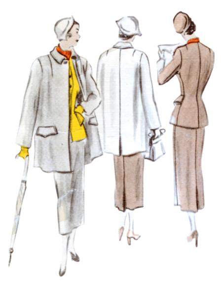 Patroon voor kleermaker en mantel - Vogue 1932