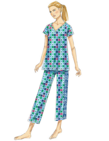 Patroon voor badjas, top, nachtjapon en broek - Butterick 6428