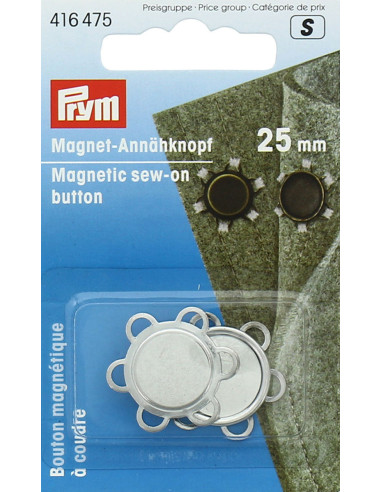 Magnetische knopen om te naaien - Zilver
