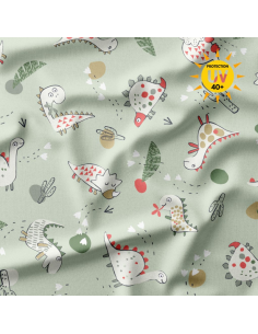 Lycra badpakstof - Groene Dinoz