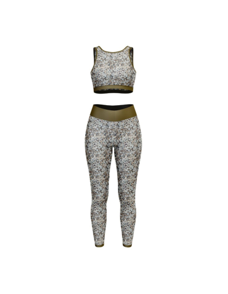Lycra badpakstof - Sissi grijs en goud