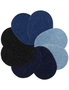 Assortiment mini elleboog- en kniestukken om op te strijken - Jeans