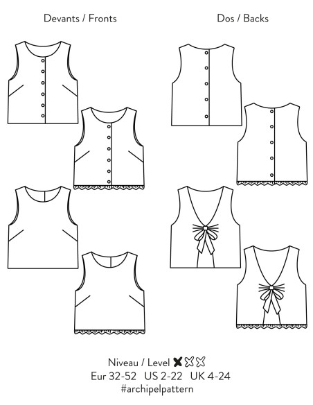 Archipel top patroon - Atelier Scämmit