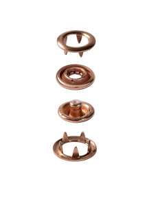 Doos met 10 koperen jersey drukknoopjes met gereedschap 10 mm 2