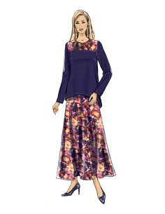 Patroon voor top, tuniek, rok en sjaal - Butterick 6636 2