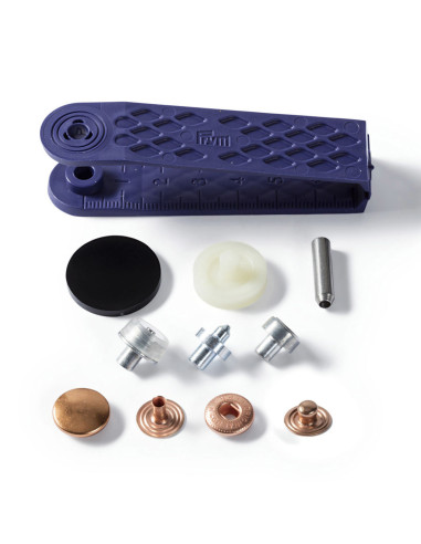 Doos met 10 anorak drukknopen Koper met gereedschap 15 mm