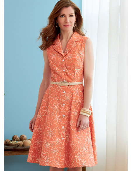 Jurkpatroon, overhemd, riem en sjaal - Butterick 6843