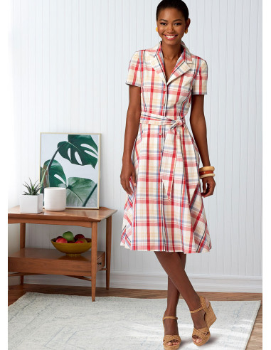 Jurkpatroon, overhemd, riem en sjaal - Butterick 6843