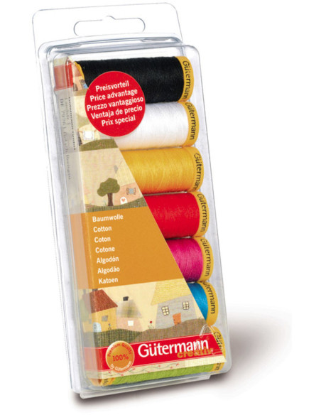 Set van 7 Gütermann katoenen naaigaren