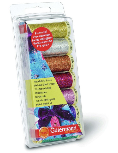 Set van 7 Gütermann metallic effect naaigaren