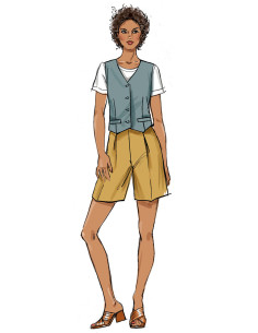 Patroon voor vest, broek en korte broek - Butterick 6901 2
